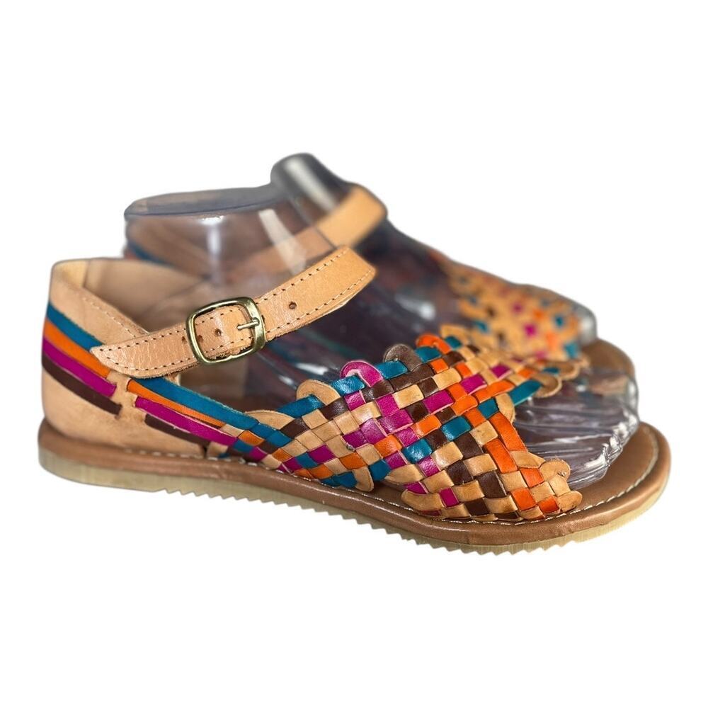 Artesanias Camila Women’s Colorful Hand Woven Leather Huarache Sandals Size-7